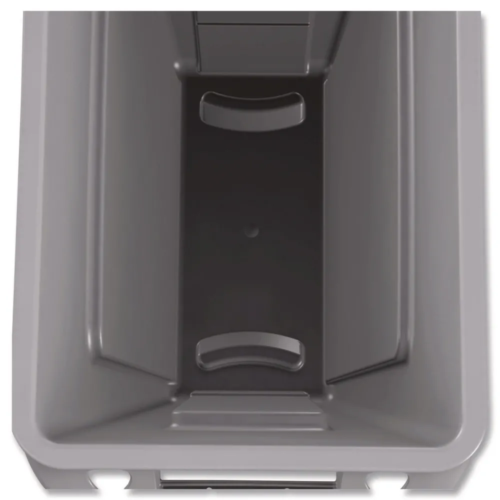 Outlet 15.875 Gallon Rectangular Plastic Slim Jim Waste Container with handles - Light Gray Trash & Waste Bins