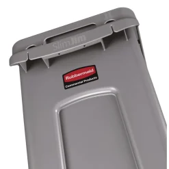 Outlet 15.875 Gallon Rectangular Plastic Slim Jim Waste Container with handles - Light Gray Trash & Waste Bins