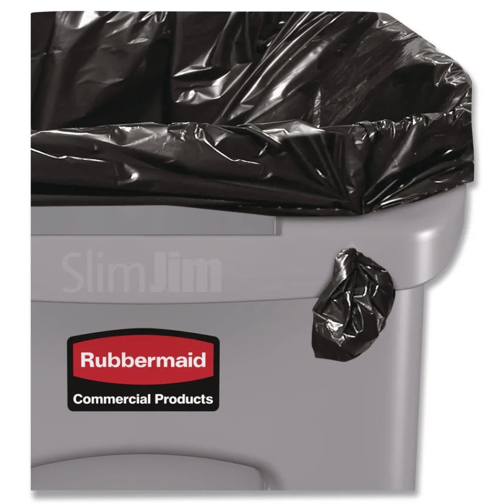 Outlet 15.875 Gallon Rectangular Plastic Slim Jim Waste Container with handles - Light Gray Trash & Waste Bins