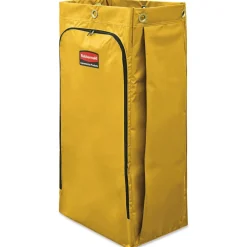 Hot 34 Gallon 17.5 in. x 33 in. Vinyl Cleaning Cart Bag - Yellow Utility Carts