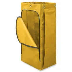 Hot 34 Gallon 17.5 in. x 33 in. Vinyl Cleaning Cart Bag - Yellow Utility Carts