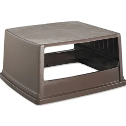 23 in. x 26.63 in. x 13 in. Hooded Top Glutton Receptacle without Door - Brown Trash & Waste Bins