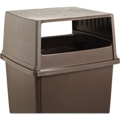 23 in. x 26.63 in. x 13 in. Hooded Top Glutton Receptacle without Door - Brown Trash & Waste Bins