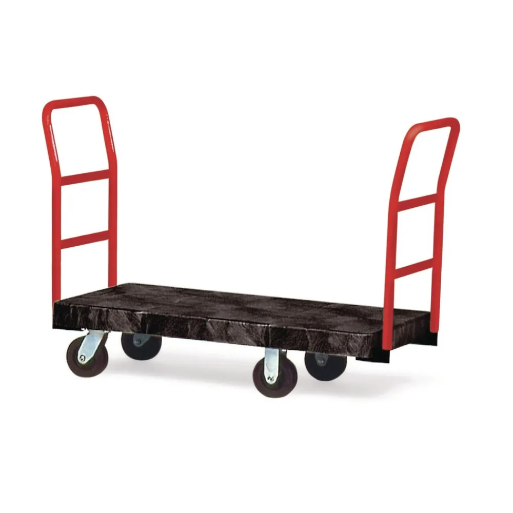 Outlet 24 in. x 48 in. 1200 lbs. Capacity Heavy-Duty Platform Truck Cart - Black Utility Carts