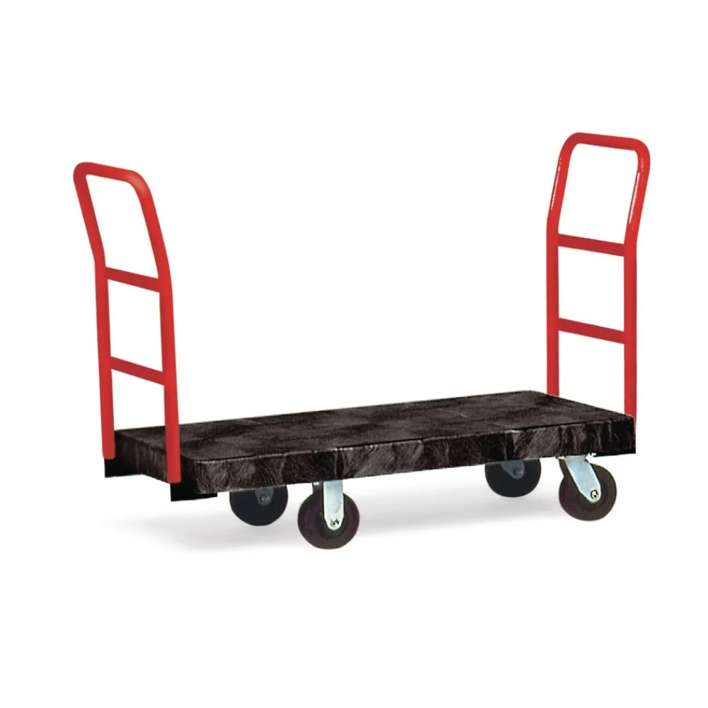 Outlet 24 in. x 48 in. 1200 lbs. Capacity Heavy-Duty Platform Truck Cart - Black Utility Carts