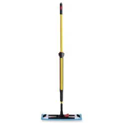 19.5 in. x 5.5 in. Microfiber Head 48 in. to 72 in. Aluminum Handle Adaptable Flat Mop Kit - Blue/Yellow Cleaning & Janitorial Supplies