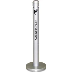 Discount 4 in. x 41 in. 0.9 gal. Round Steel Smoker's Pole - Silver Smoking Receptacles
