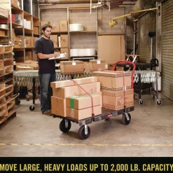 Outlet 24 in. x 48 in. x 7 in. 2000 lbs. Capacity Platform Truck - Black Utility Carts