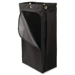 New 10.5 in. x 16.8 in. x 33 in. 30 Gallon Fabric Cleaning Cart Bag for Housekeeping and Janitorial Carts - Black (4/Carton) Utility Carts