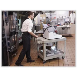 Sale 25.25 in. x 44 in. x 38.13 in. 500 lbs. Capacity 2 Flat Shelves Plastic Utility Cart - Black Utility Carts