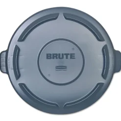 New 24.5 in. x 1.5 in. BRUTE Self-Draining Flat Top Lids - Gray Trash & Waste Bins