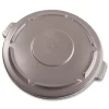 Online 22.25 in. BRUTE Self-Draining Flat Top Lids for 32 gal. Round BRUTE Containers - Gray Trash & Waste Bins