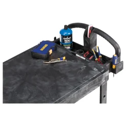 Online 19.19 in. x 37.88 in. x 33.33 in. 500 lb. Capacity Plastic Flat Shelf Utility Cart - Black Cleaning & Janitorial Supplies