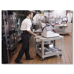 Online 19.19 in. x 37.88 in. x 33.33 in. 500 lb. Capacity Plastic Flat Shelf Utility Cart - Black Cleaning & Janitorial Supplies