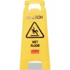 Best 11 in. x 12 in. x 25 in. Caution Wet Floor Sign - Bright Yellow (6/Carton) Floor Signs