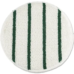 Hot 19 in. Diameter Low Profile Scrub-Strip Carpet Bonnet - White/Green Cleaning & Janitorial Supplies