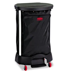 Online 13.38 in. x 19.88 in. x 29.25 in. 30 Gallon Premium Step-On Nylon Linen Hamper Bag - Black Cleaning & Janitorial Supplies