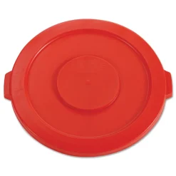 Sale 22.25 in. BRUTE Self-Draining Flat Top Lids for 32 gal. Round BRUTE Containers - Red Trash & Waste Bins