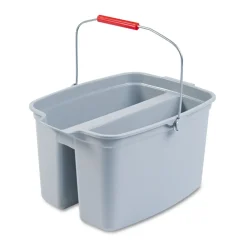 Online 18 in. x 14.5 in. x 10 in. 19 qt. Plastic Double Utility Pail - Gray Storage & Organization
