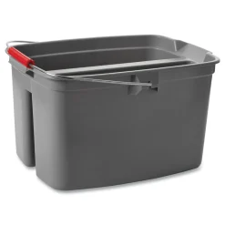 Online 18 in. x 14.5 in. x 10 in. 19 qt. Plastic Double Utility Pail - Gray Storage & Organization