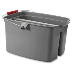 Online 18 in. x 14.5 in. x 10 in. 19 qt. Plastic Double Utility Pail - Gray Storage & Organization