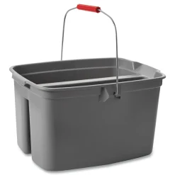 Online 18 in. x 14.5 in. x 10 in. 19 qt. Plastic Double Utility Pail - Gray Storage & Organization