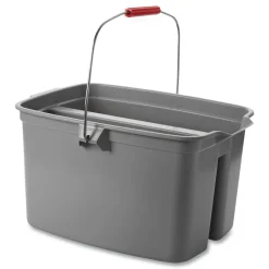 Online 18 in. x 14.5 in. x 10 in. 19 qt. Plastic Double Utility Pail - Gray Storage & Organization