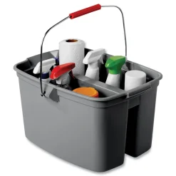 Online 18 in. x 14.5 in. x 10 in. 19 qt. Plastic Double Utility Pail - Gray Storage & Organization