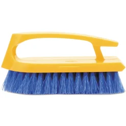Online 6 in. Iron-Shaped Scrub Brush - Yellow/Blue Cleaning & Janitorial Supplies