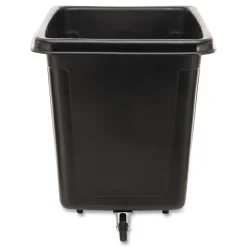 Online 400 lbs. Capacity 12 cu-ft. Polyethylene/Metal Frame Medium-Density Cube Truck - Black Trash & Waste Bins