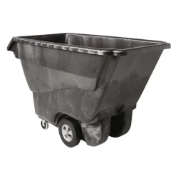 New 1250 lbs. Capacity Rectangular Structural Foam Tilt Truck - Black Trash & Waste Bins