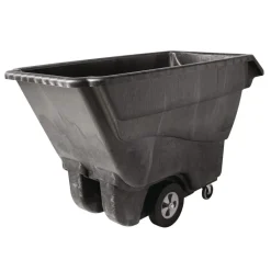 New 1250 lbs. Capacity Rectangular Structural Foam Tilt Truck - Black Trash & Waste Bins