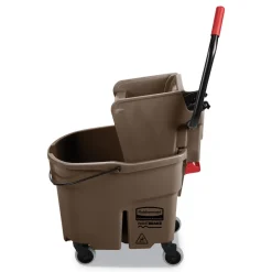 Hot 35 qt. WaveBrake 2.0 Side-Press Plastic Bucket/Wringer Combos - Brown Cleaning & Janitorial Supplies