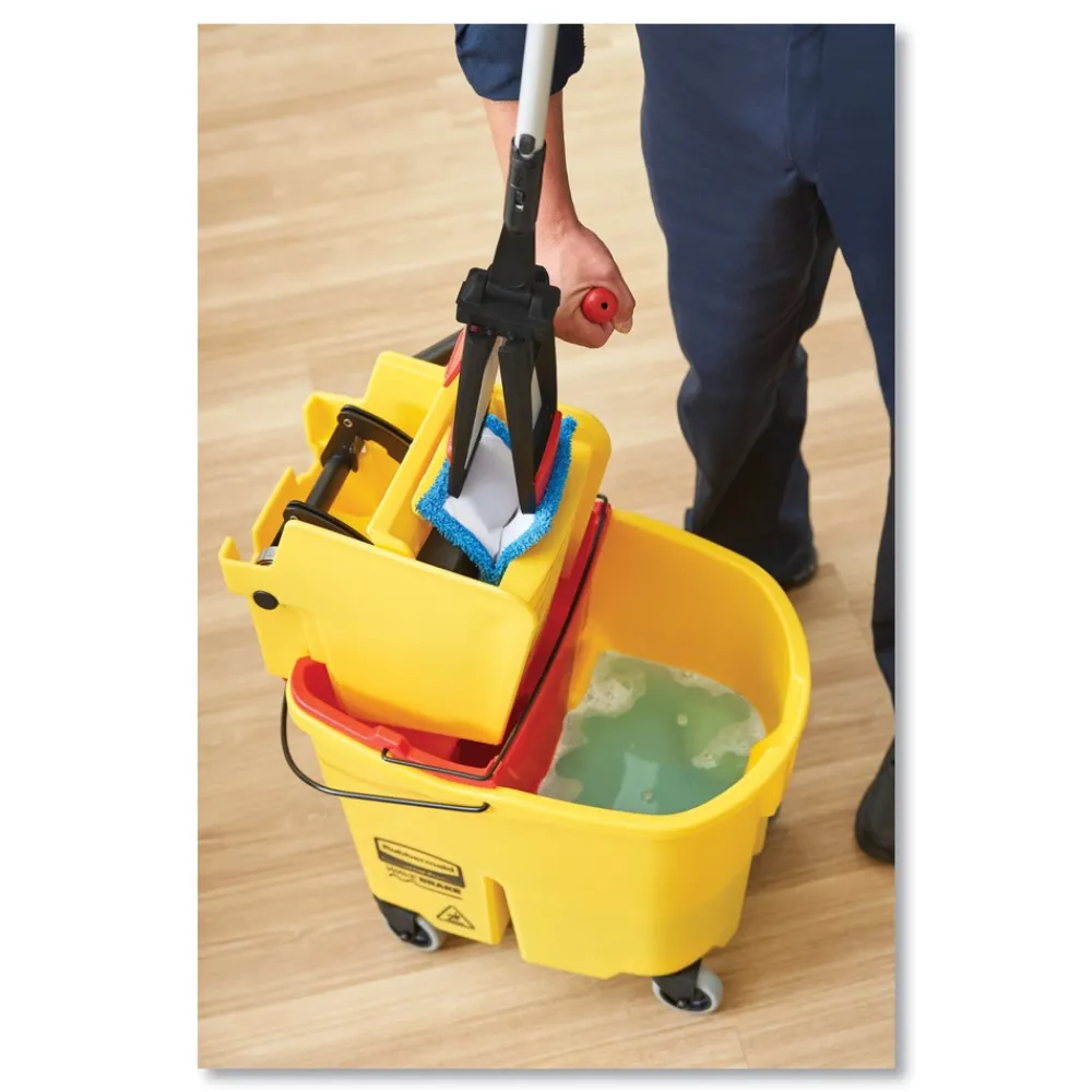 Hot 35 qt. WaveBrake 2.0 Side-Press Plastic Bucket/Wringer Combos - Brown Cleaning & Janitorial Supplies