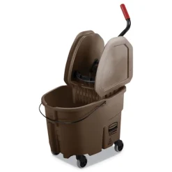 Hot 35 qt. WaveBrake 2.0 Down-Press Plastic Bucket/Wringer Combos - Brown Cleaning & Janitorial Supplies