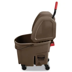Hot 35 qt. WaveBrake 2.0 Down-Press Plastic Bucket/Wringer Combos - Brown Cleaning & Janitorial Supplies