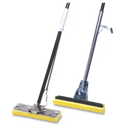 Sale Bronze Handle Steel Roller Sponge Mop with 12 in. Yellow Sponge Cleaning & Janitorial Supplies