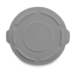 Online BRUTE 26.75 in. Self-Draining Flat Top Lids for 55-Gallon Round Containers - Gray Trash & Waste Bins