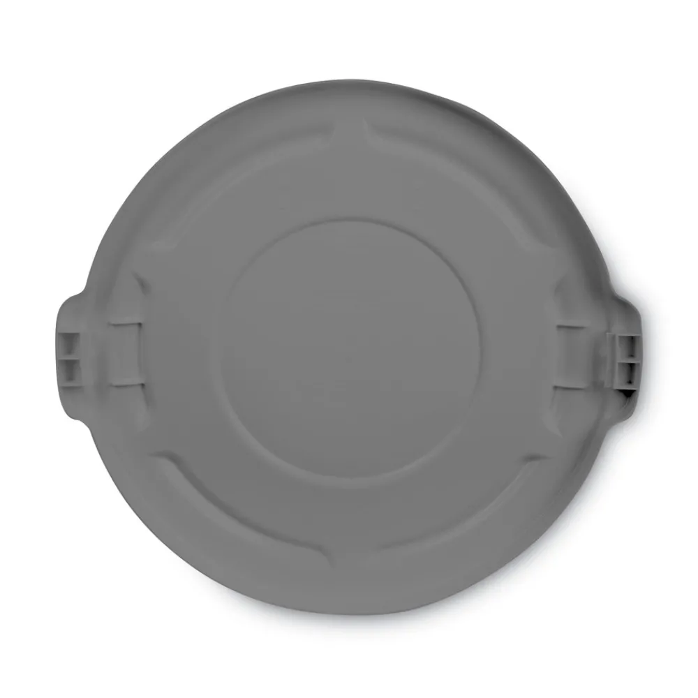 Online BRUTE 26.75 in. Self-Draining Flat Top Lids for 55-Gallon Round Containers - Gray Trash & Waste Bins
