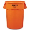 Brute 32 gal Resin Container - Round Orange Trash & Waste Bins
