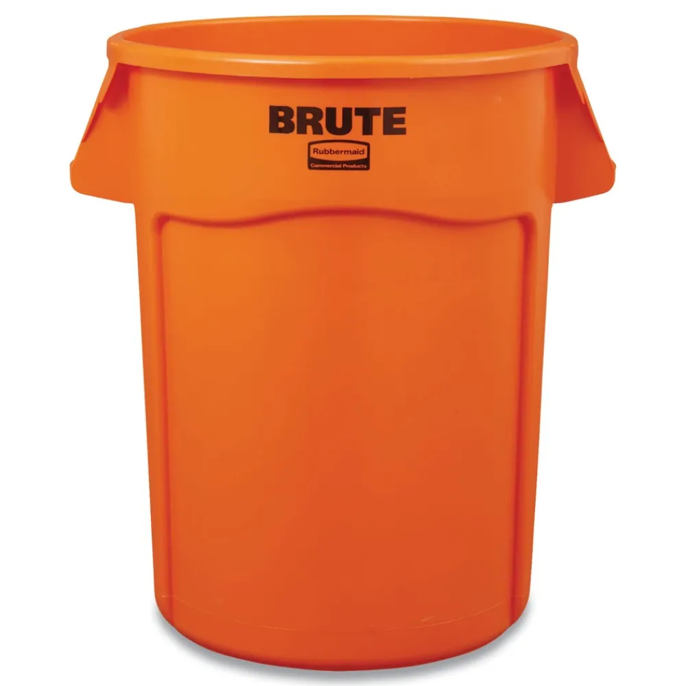 Brute 32 gal Resin Container - Round Orange Trash & Waste Bins