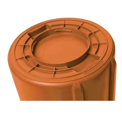 Brute 32 gal Resin Container - Round Orange Trash & Waste Bins