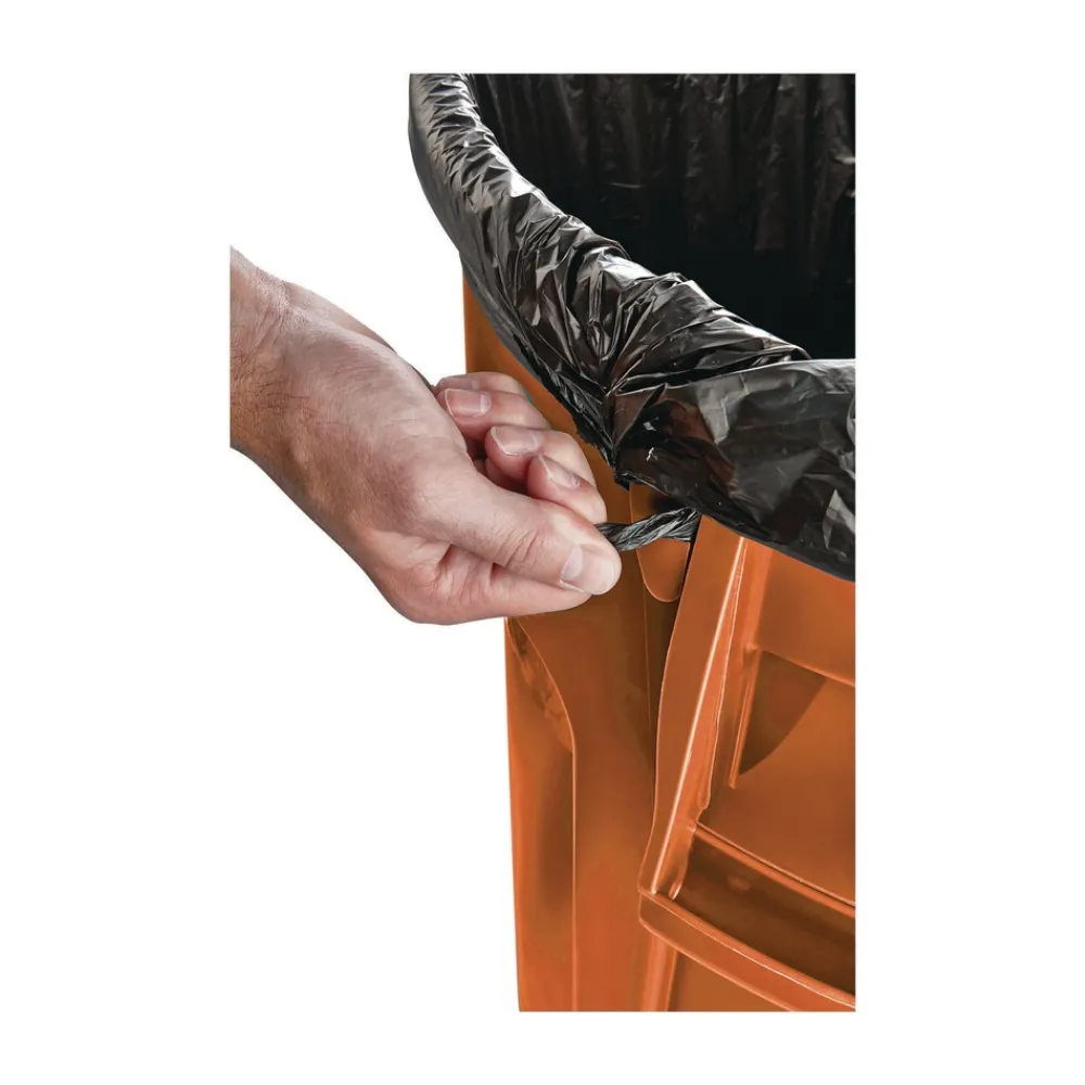 Brute 32 gal Resin Container - Round Orange Trash & Waste Bins