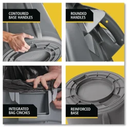 Brute 32 gal Resin Container - Round Orange Trash & Waste Bins