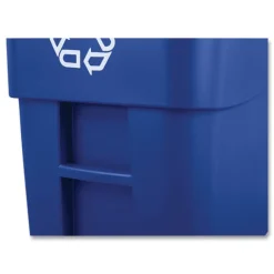 Outlet Brute 50-Gallon Square Recycling Rollout Container - Blue Trash & Waste Bins