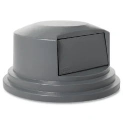 Hot BRUTE 27.55 in. Dome Top Lid for 55-Gallon Round Containers - Gray Trash & Waste Bins