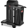 Executive High Security 23.1 in. x 39.6 in. x 27.5 in. Janitorial Cleaning Cart - Black Cleaning & Janitorial Supplies