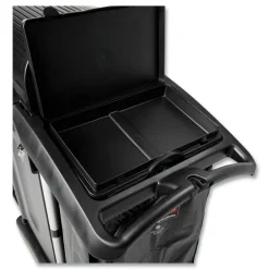 Executive High Security 23.1 in. x 39.6 in. x 27.5 in. Janitorial Cleaning Cart - Black Cleaning & Janitorial Supplies