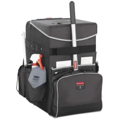 Outlet Executive 14.25 in. x 16.5 in. x 25 in. 16-Compartment Quick Cart - Dark Gray Cleaning & Janitorial Supplies