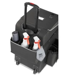 Outlet Executive 14.25 in. x 16.5 in. x 25 in. 16-Compartment Quick Cart - Dark Gray Cleaning & Janitorial Supplies